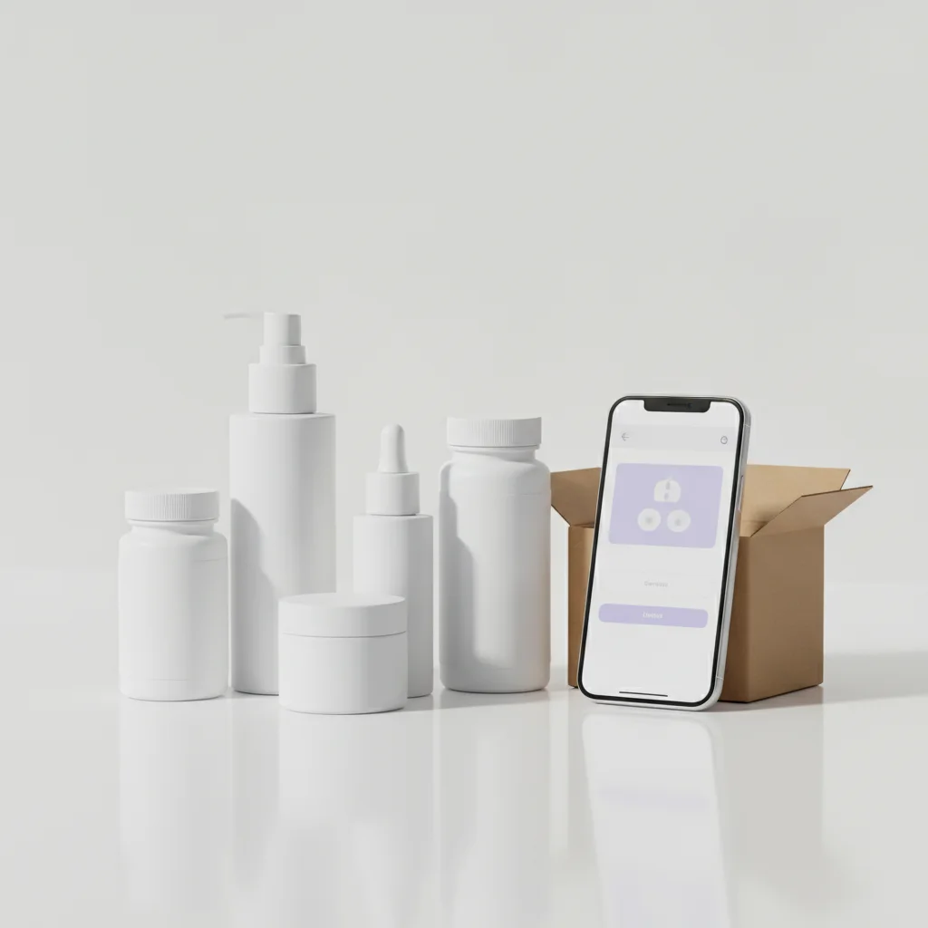 Productos de una clínica listos para vender en su tienda en línea